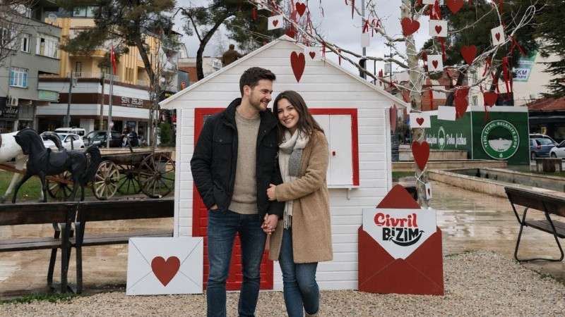 Sevgililer Gününde Cumhuriyet Meydanı Renkli Görüntülere Sahne Oldu