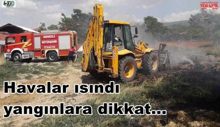 KURU OTLARDAN SIÇRAYAN ALEV SAMANLARI YAKTI