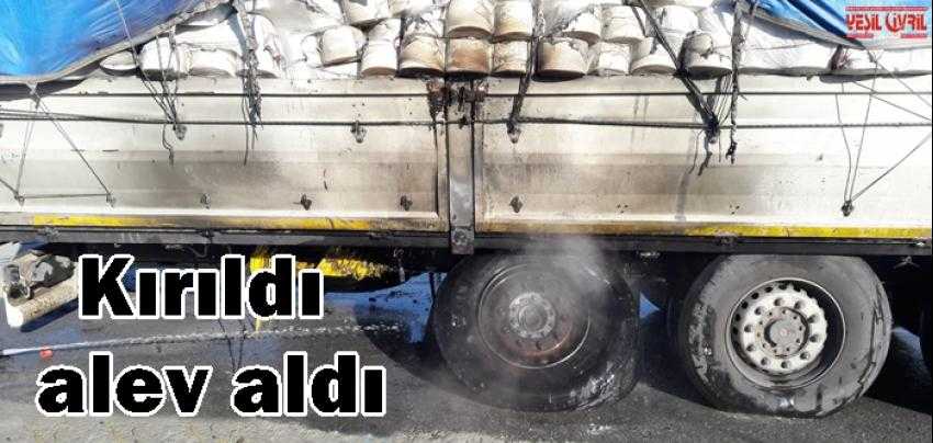 DİNGİLİ KIRILDI TEKERİ ALEV ALDI