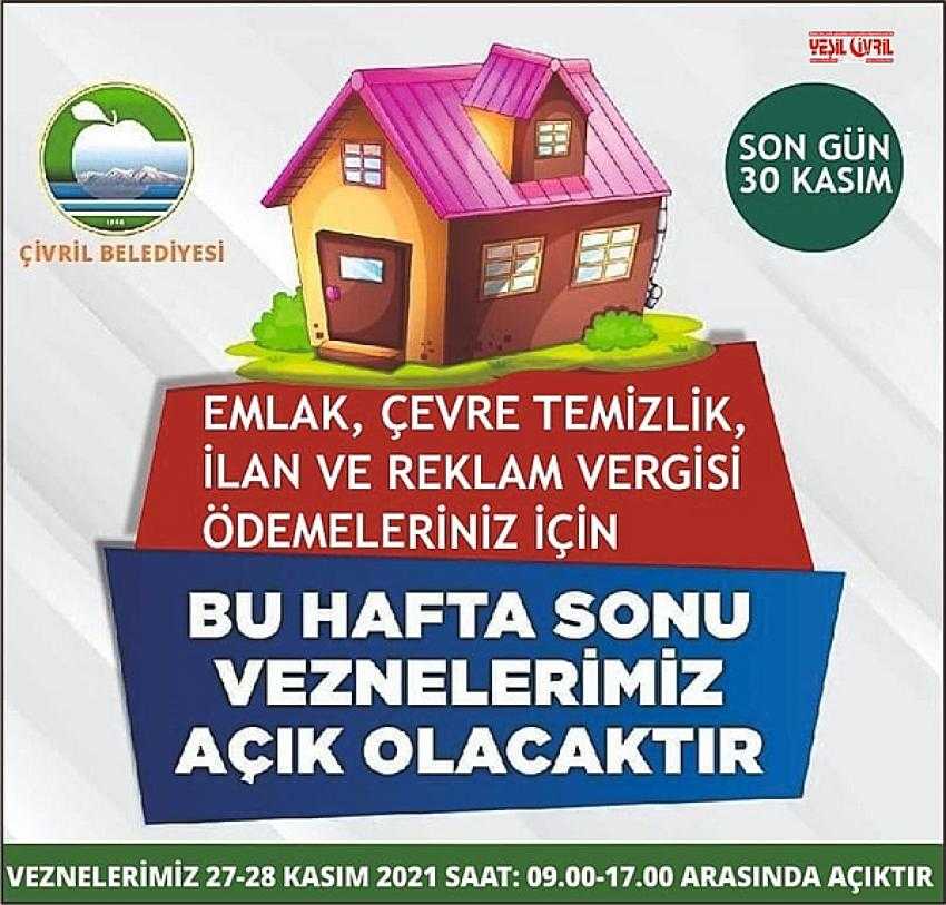 ÇİVRİL BELEDİYESİNDE HAFTA SONU VEZNELER AÇIK