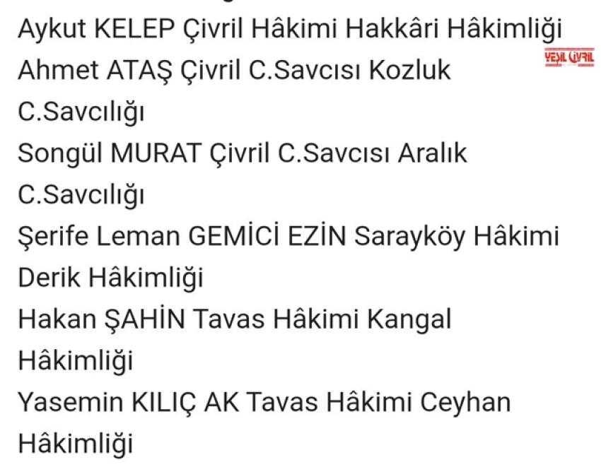 İKİ SAVCI BİR HÂKİM ÇİVRİL'E VEDA EDİYOR