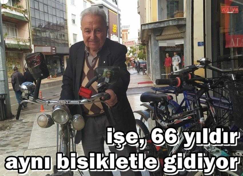 85 YAŞINDAKİ ESNAF 66 YILDIR AYNI BİSİKLETLE İŞE GİDİYOR